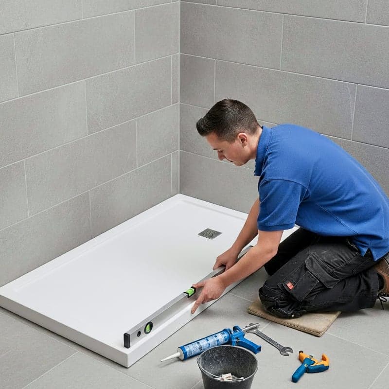 Установка душевых поддонов